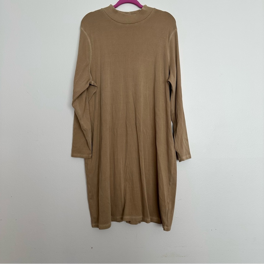 Elegant Tan Long Sleeve Dress